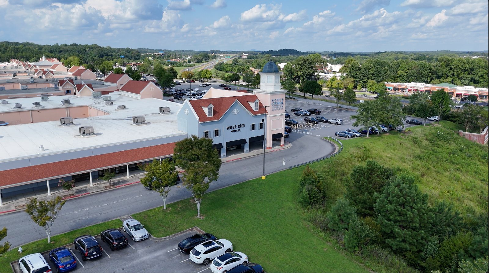 North Georgia Premium Outlets in Dawson County, Georgia, from the air